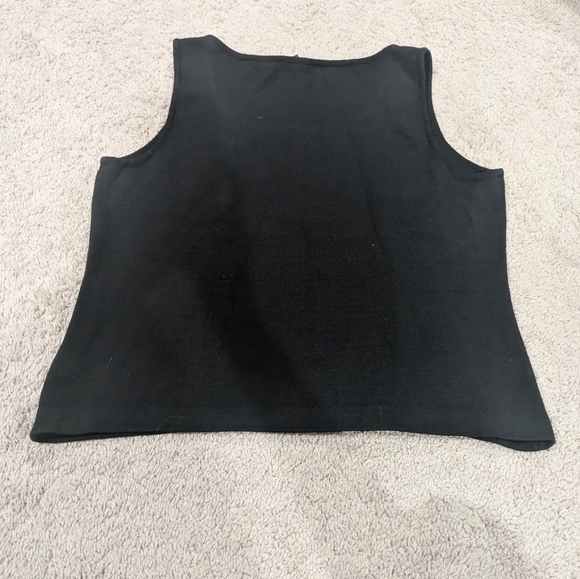 St John Black Vest XL Sweater Basic Caviar wool blend - Picture 6 of 7